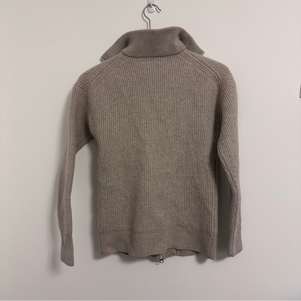 Wilfred Free Taupe Zip-Up Sweater - Picture 3 of 4